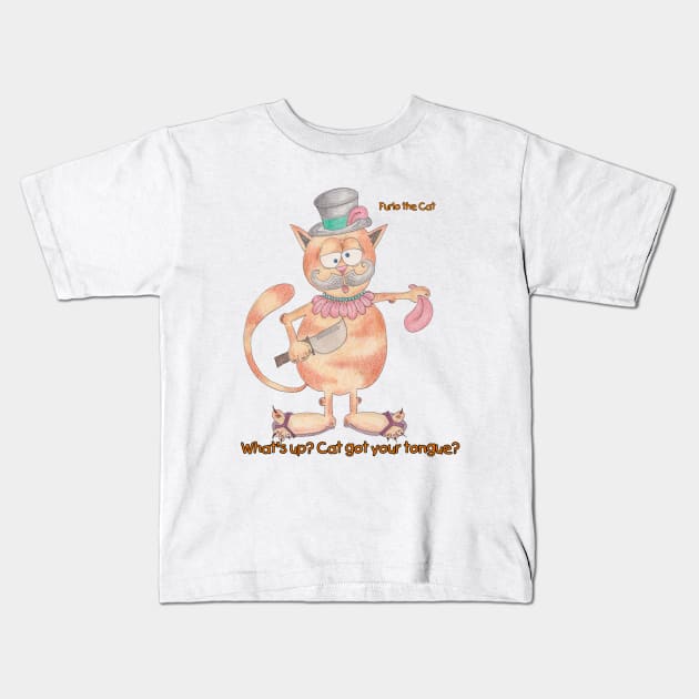 Furlo the Cat - Whats wrong? Cat got your tongue? Kids T-Shirt by Northern Ray